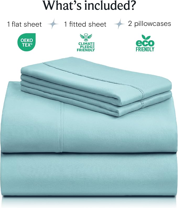 LuxClub 4 PC King Size Sheet Set Deep Pockets 18" Wrinkle Free Cooling Sheets - Image 2