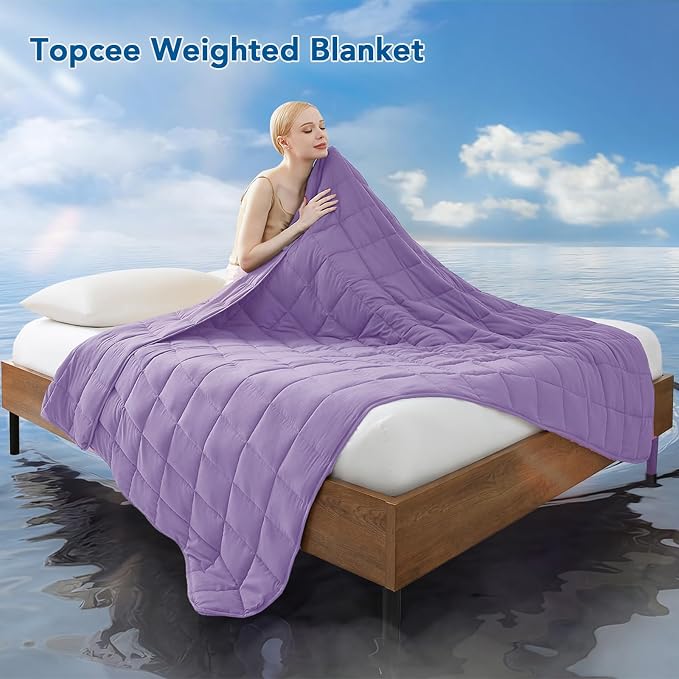 Topcee Weighted Blanket Soft Cooling Heavy Blanket Sleeping, Apply to 240-260 - Image 2