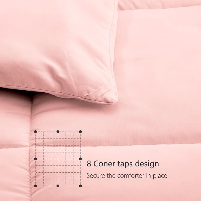 TEXARTIST Premium 2100 Series King Comforter All Season Breathable Pink - Image 5