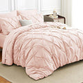 HIMEET Pintuck Bed in a Bag, 7 Pieces Full Size Comforter Set Blush Pink by Unknown