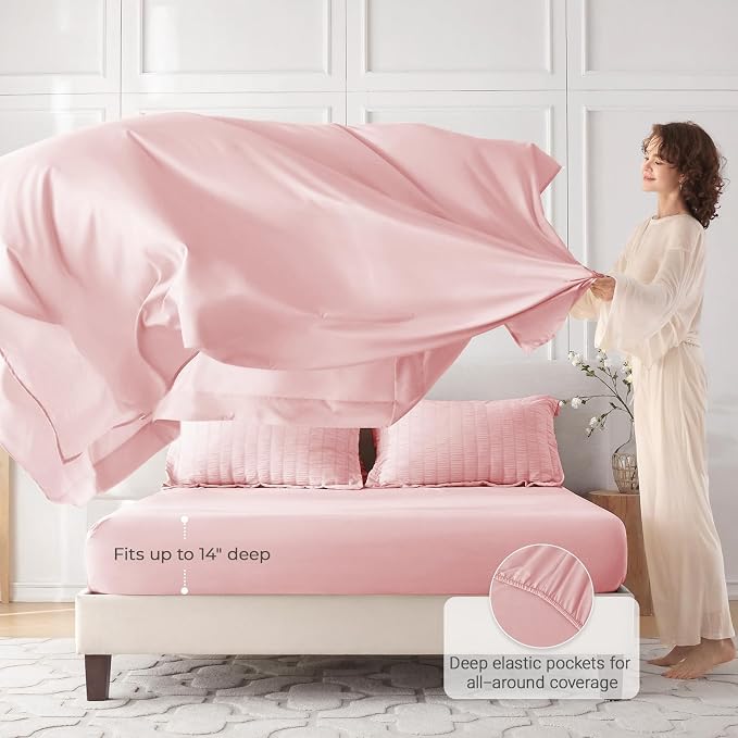 MUXHOMO 7 Pieces King Comforter Set, Seersucker Bed in a Bag King Size - Image 3