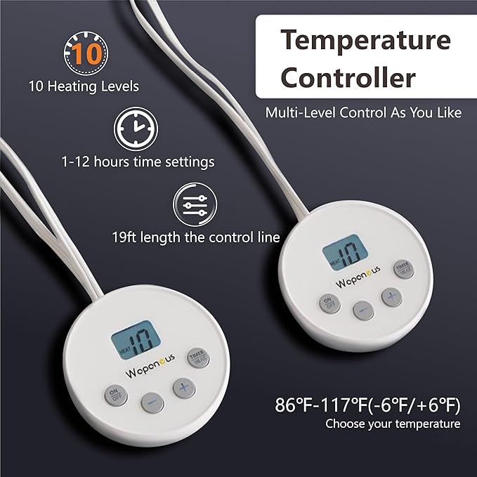 Wapaneus Heated Blanket Electric King Size 90"x100"-Dual Control - Image 7