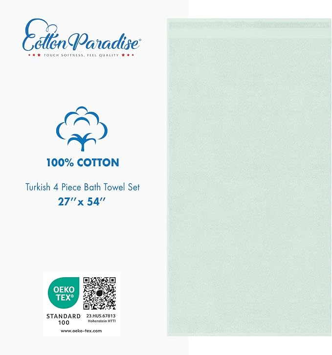 Cotton Paradise 4 Piece Turkish Bath Towels - Image 4