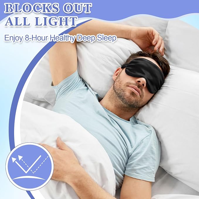 Cutecrop 12 Pcs Silk Sleep Masks Soft Satin Eye Masks - Image 5