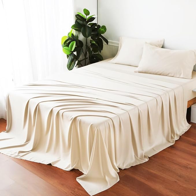 Bamboo Viscose Flat Sheets Only, 400 Thread Count Sateen Weave Twin Size Flat - Image 7