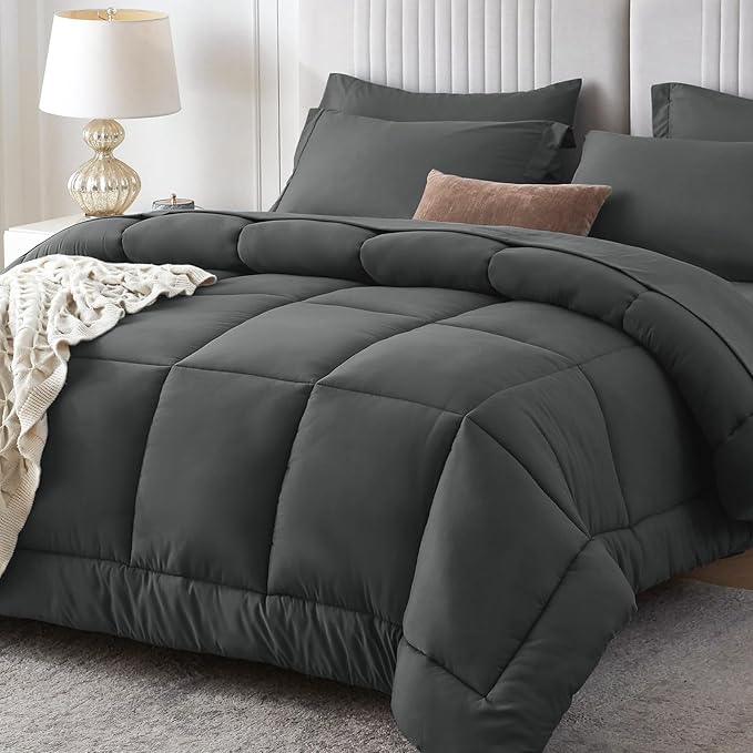 Sasttie Full Size Comforter Sets, 7 Pieces Bed in a Bag Full, Complete Bedding by SASTTIE
