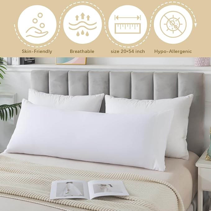 Memory Foam Body Pillow Insert, Soft Large Long Bed Pillow - Image 3