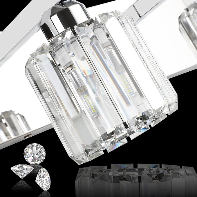 Aipsun Crystal Bathroom Vanity Light Stainless Steel Modern Vanity Light 5 - Image 7