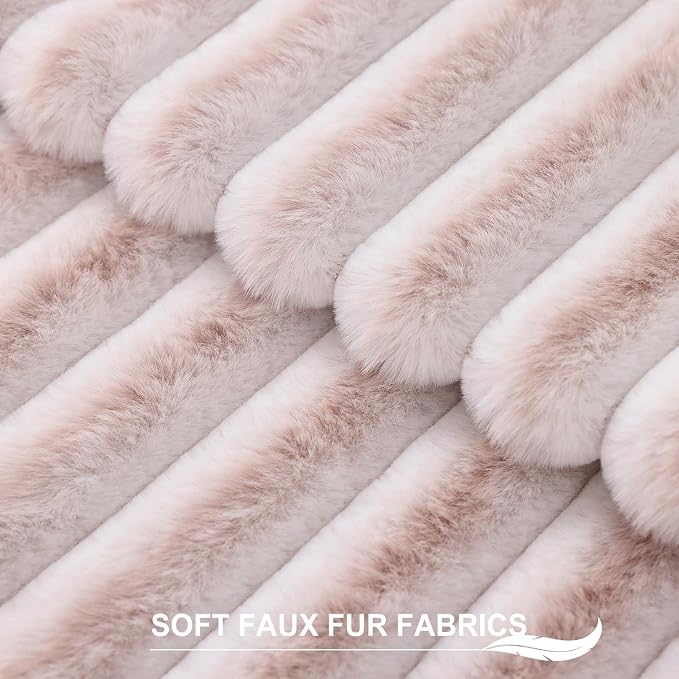 Pallene Faux Fur Plush Throw Pillow Covers 26x26 Set of 2, Luxury Soft Fluffy - Image 2