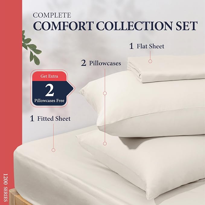 100% Egyptian Cotton Queen Size Sheets Set - Image 3