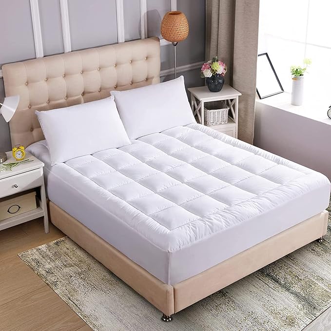WhatsBedding Waterproof Mattress Pad Twin XL Size Cotton Top Down Alternative - Image 7