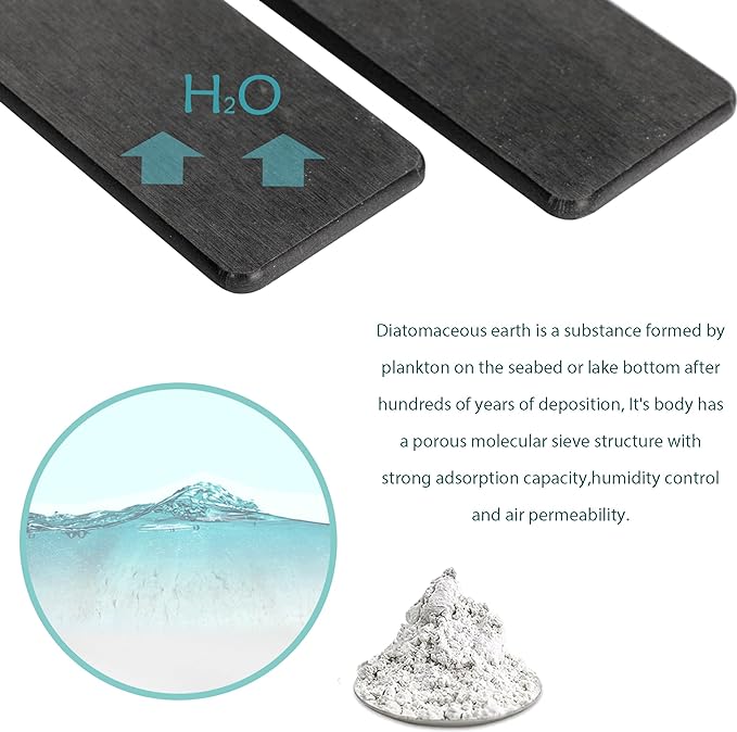 NiuYichee Set of 4 Water Absorbent Diatomite Coasters, Diatomaceous Earth - Image 3