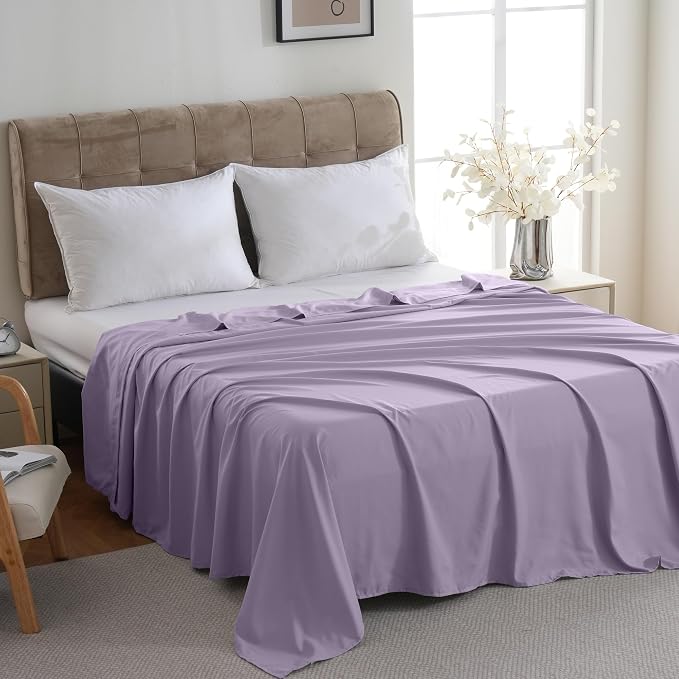 ZPECC Full Flat Sheet Only 6 Pack, Durable Lavender Top Bed Sheets - Image 2