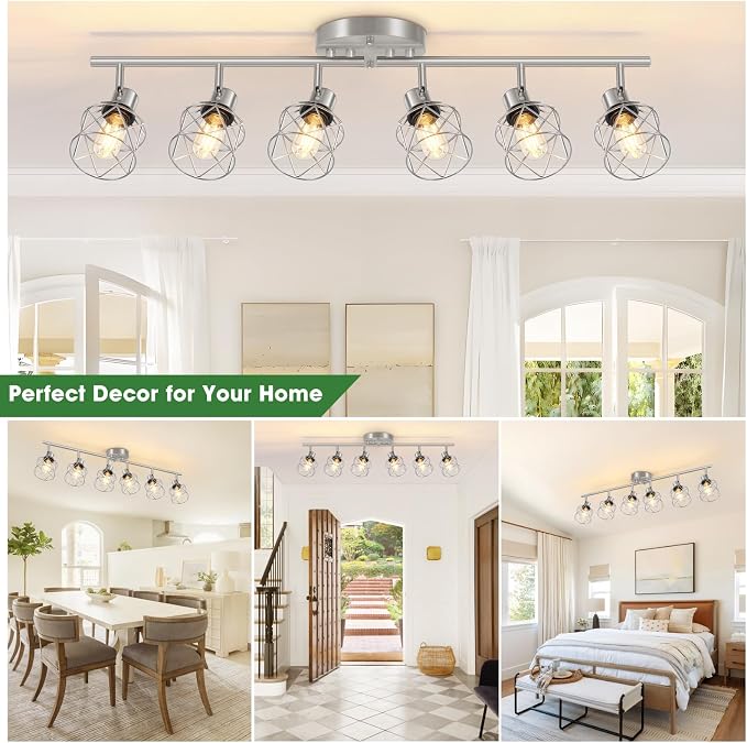 Baocuz 6-Light Brushed Nickel Multi-Directional Semi Flush Mount Ceiling Light - Image 6