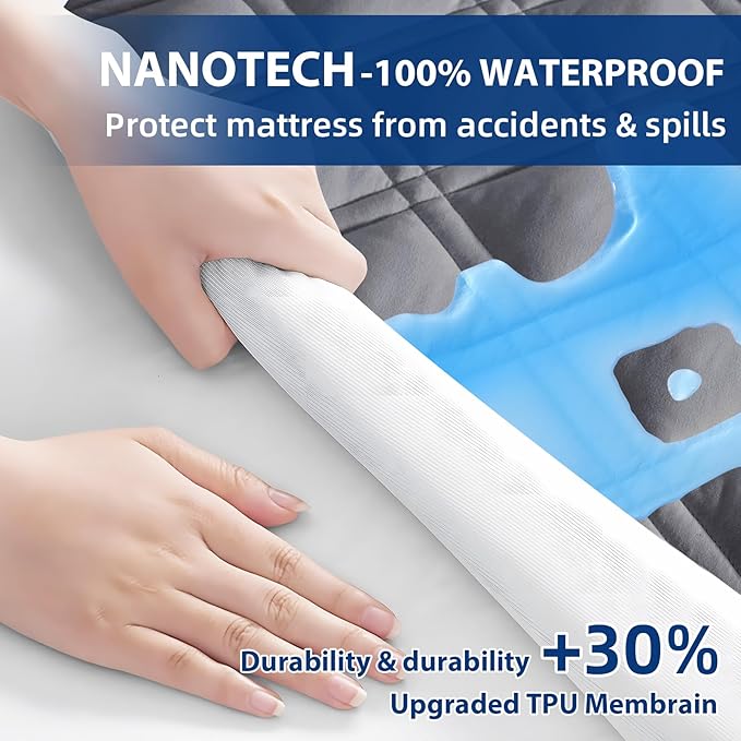 MEELUS Queen Mattress Protector, Breathable Waterproof Mattress Pad Cover - Image 3