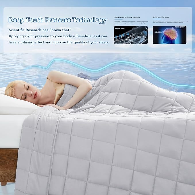 Topcee Weighted Blanket Soft Cooling Heavy Blanket Sleeping, Apply to 190-210 - Image 4