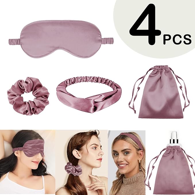 4Pcs Silk Sleep Masks Satin Eye Mask Silky Eyes Cover Blindfold Eyeshade - Image 2