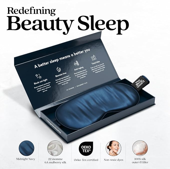 TheSleepGuard Pure Silk Sleep Mask Light Blocking Travel Essentials. Eye Masks - Image 2