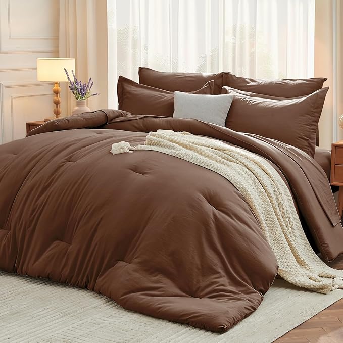 MUXHOMO 7 Pieces King Comforter Set, Soft Bed in a Bag King Size, All Season by MUXHOMO