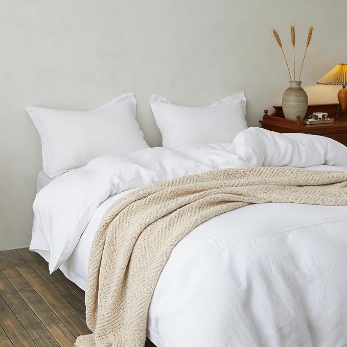 Simple&Opulence 100% Washed Linen Duvet Cover Set 78"x86" - Image 6
