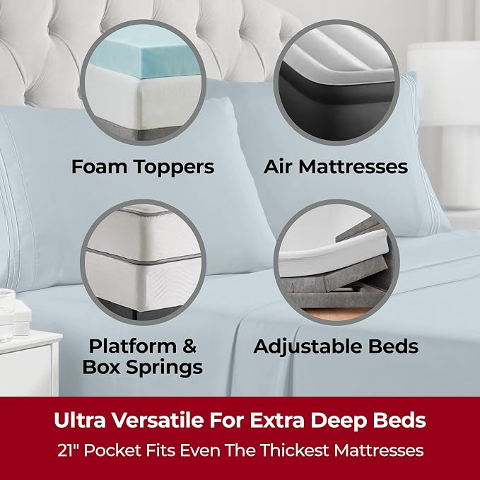 Mellanni Extra Deep California King Sheets - Image 2