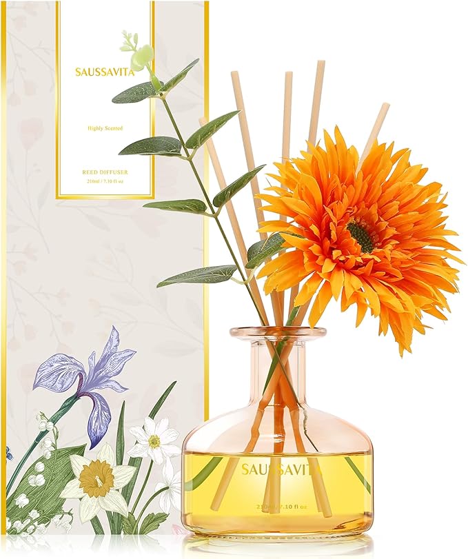 Reed Diffusers Set Grapefruit Scent, 7.10 oz Diffusers by SAUSSVITA