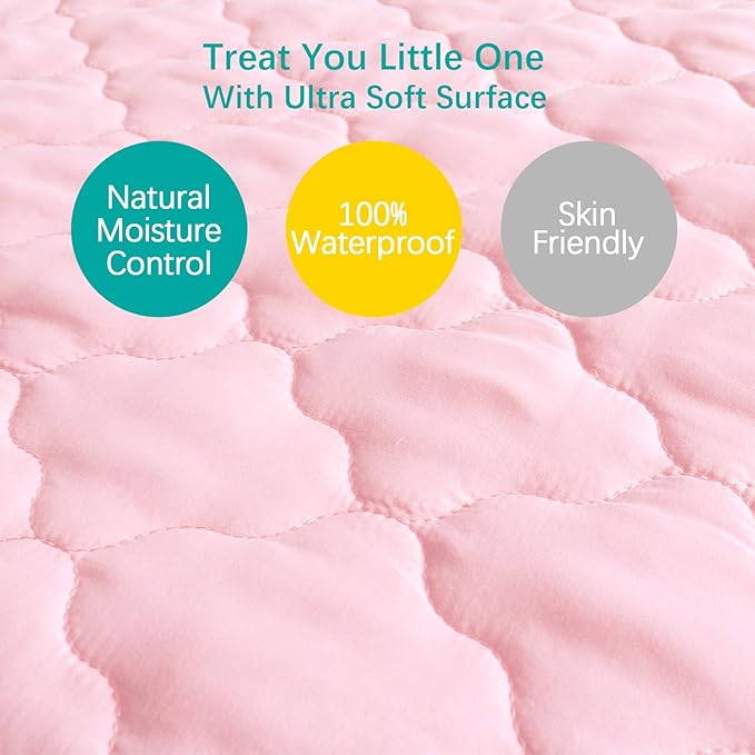 Crib Mattress Protector Sheets Fitted Waterproof Crib Mattress Pad Cover - Image 5