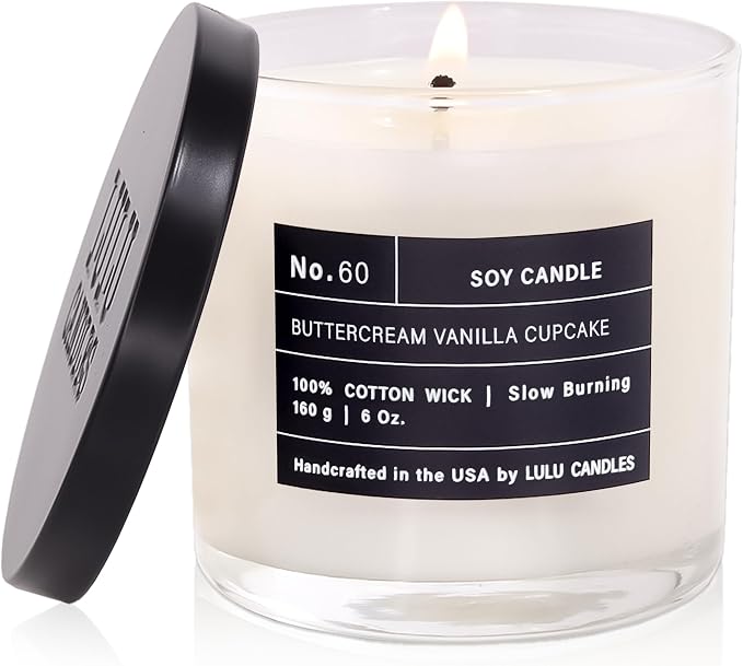 Lulu Candles | Buttercream Vanilla Cupcake | Luxury Scented Soy Jar Candle | by LULUCANDLES