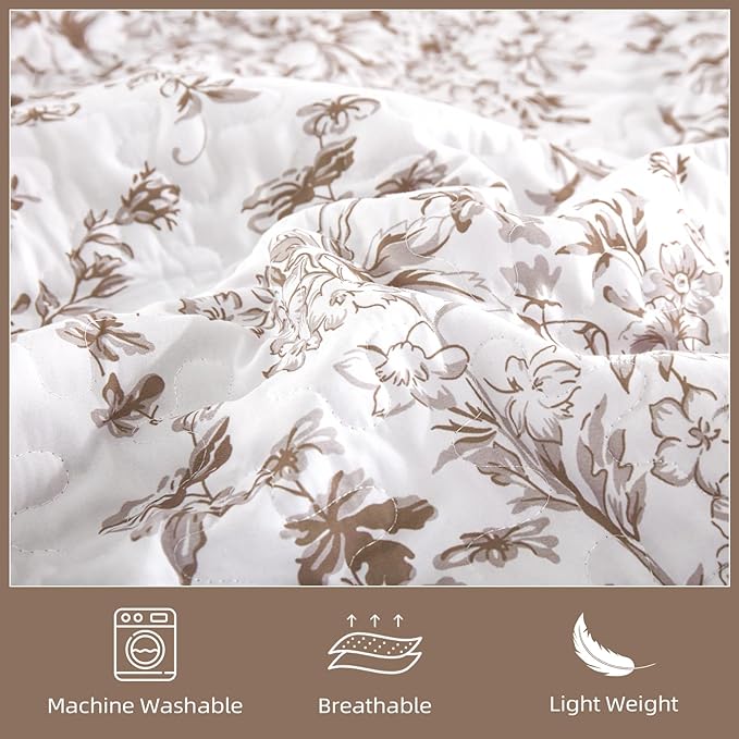WONGS BEDDING Queen Size Quilt Set, Botanical Quilt - Image 5