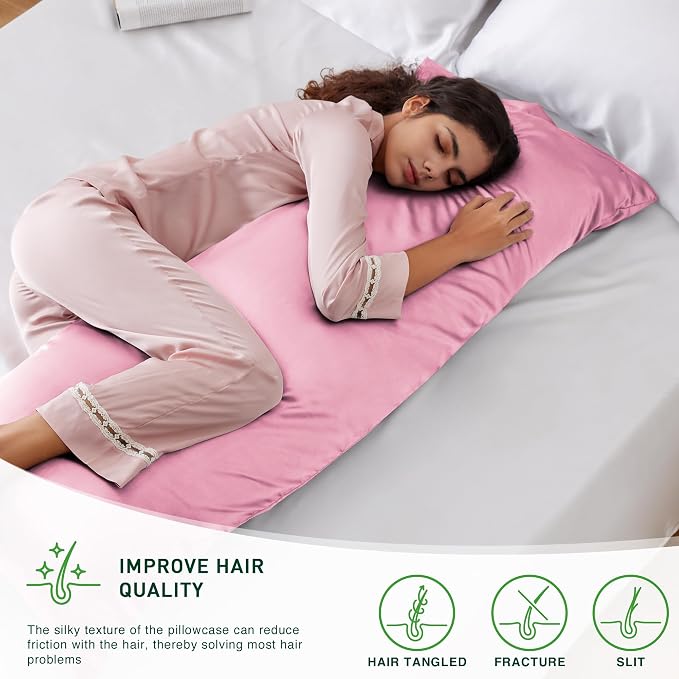 Love's cabin Satin Body Pillowcase 20x54, Cooling Pillow Cover - Image 2