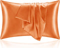 BEDELITE Satin Pillowcase with Zipper, Burnt Orange Pillow Cases Queen Size Set by BEDELITE