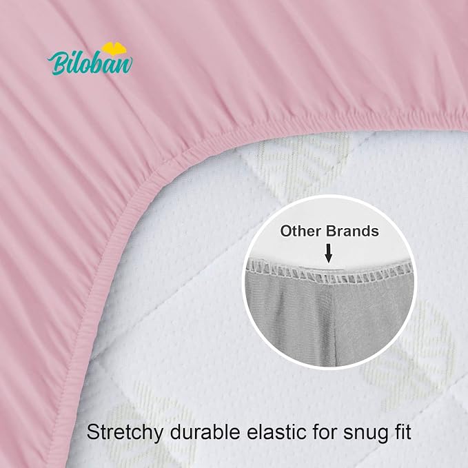 Biloban Crib Sheets Fitted, 2 Pack Crib Sheet Fits - Image 3