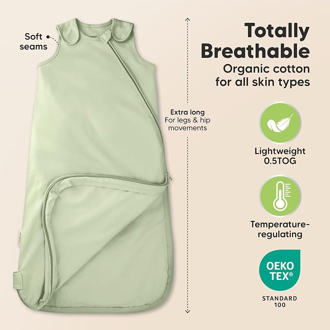 2-Pack Organic Baby Sleep Sacks, 100% Cotton - Image 3