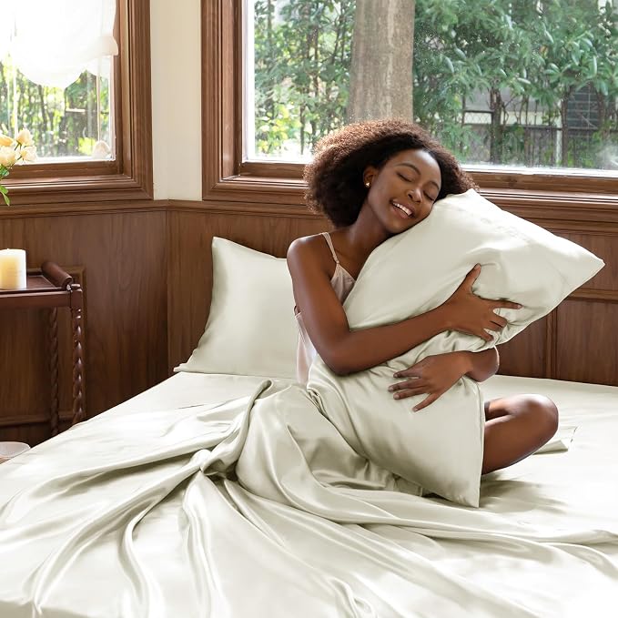 CozyLux Satin Sheets King Size Sheet Set - Image 7