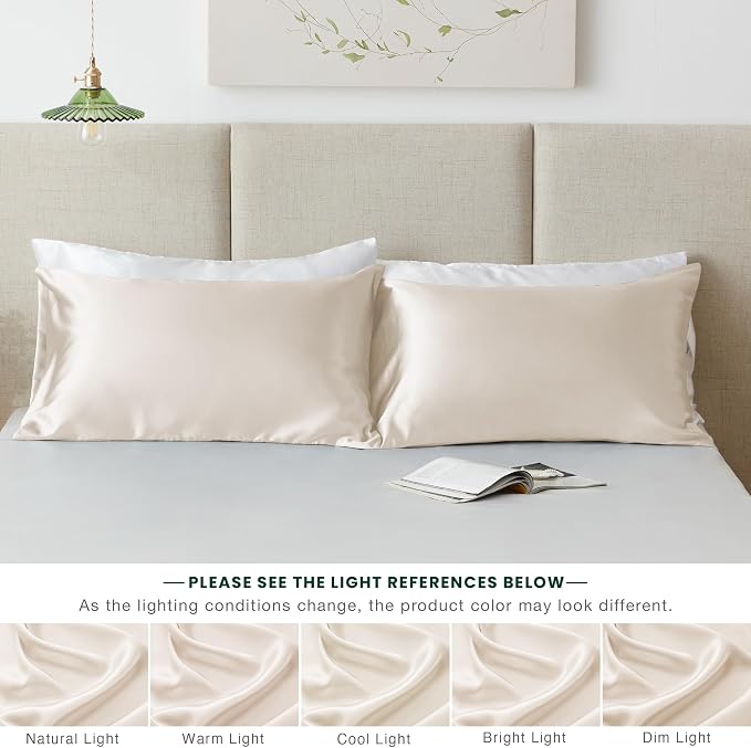Love's cabin Satin Pillowcase Set of 2 Standard Size 20x26, Cooling Pillow - Image 6