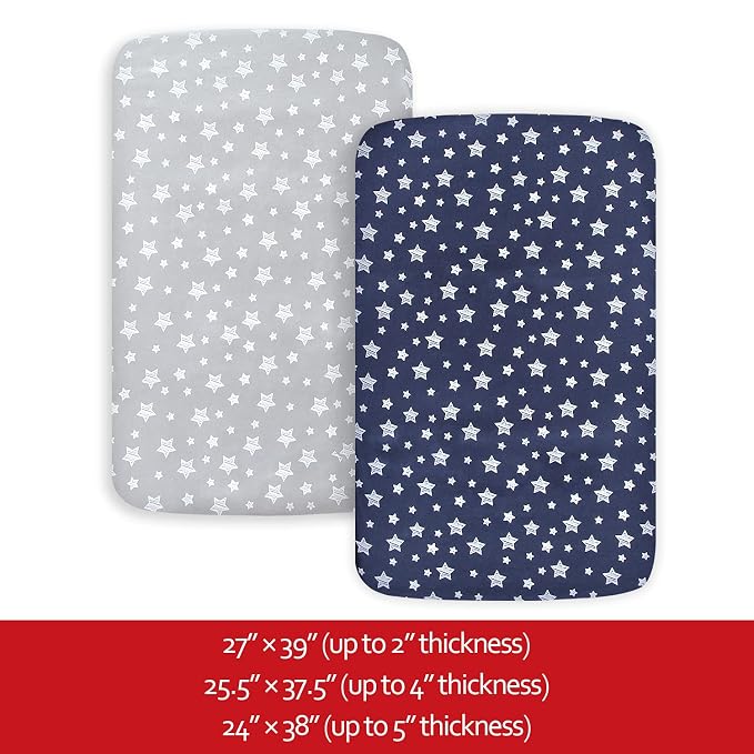 Pack and Play Sheets Boy, Mini Crib Sheets Boy, Stretchy Pack n Play Playard - Image 5