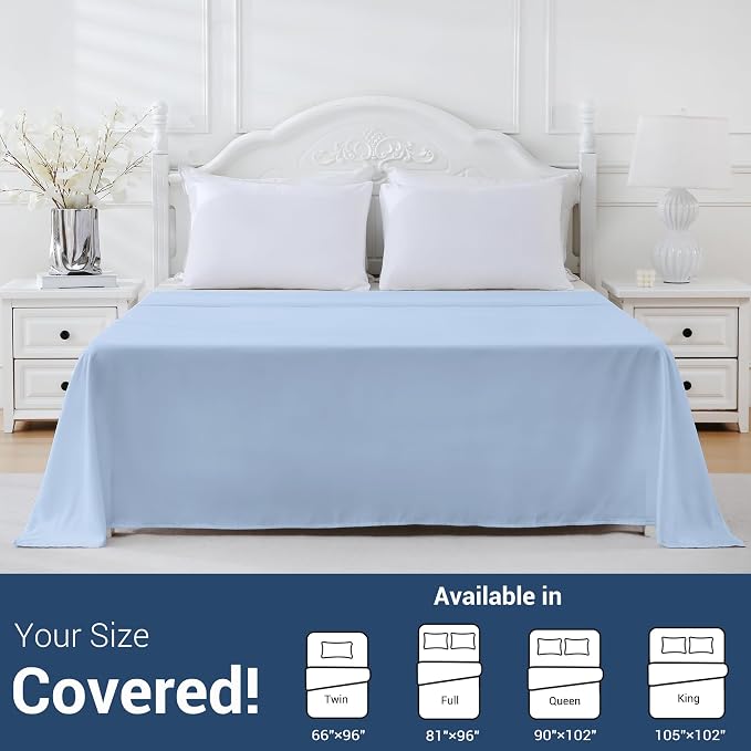 Twin Flat Sheet Only, 1 Pack Top Bed Sheets, Soft Breathable Brushed Microfiber - Image 5