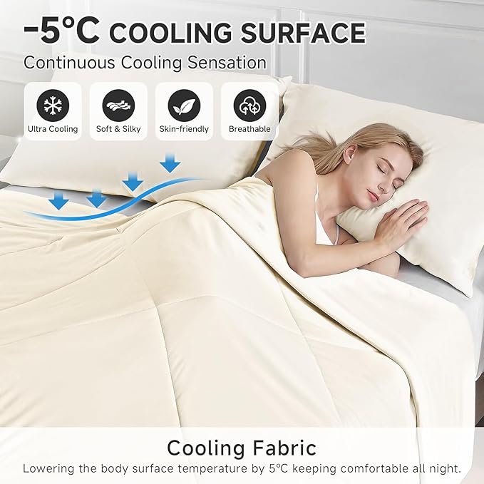 HOMFINE Cooling Comforter King Size, Japanese Double-Sided Cold Tech Fabric - Image 2