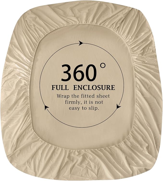FreshCulture Pure Cotton Fitted Sheets Twin XL Size, 300 Thread Count Percale - Image 4