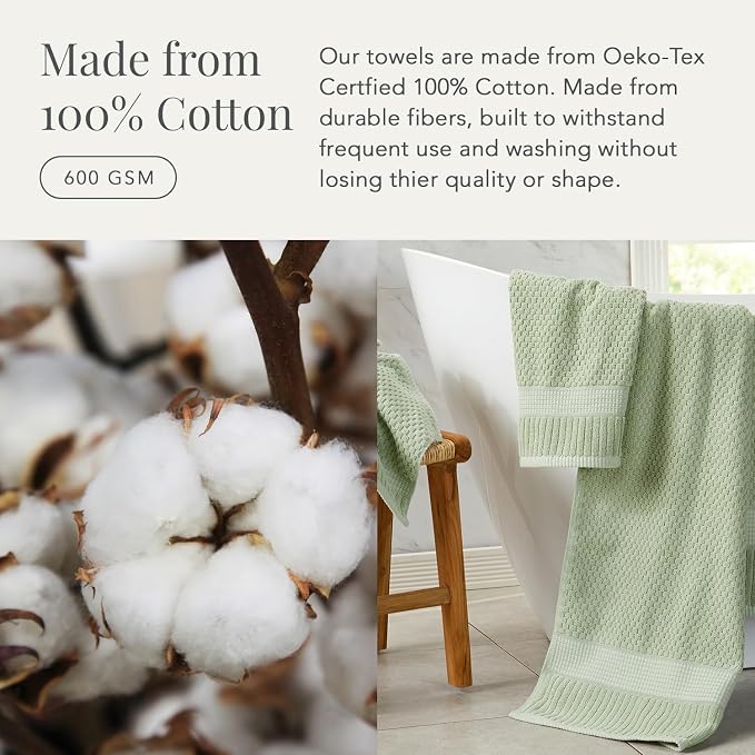NY Loft 100% Cotton Hand Towel 6 Pack Hand Towel Set | Super Soft & Absorbent - Image 4