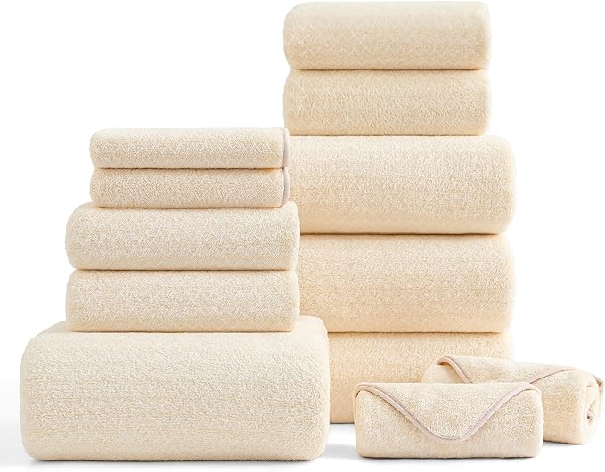 Ultra Soft Bath Towel Set, 12 Piece Family Bathroom Towel Set by BEDDING