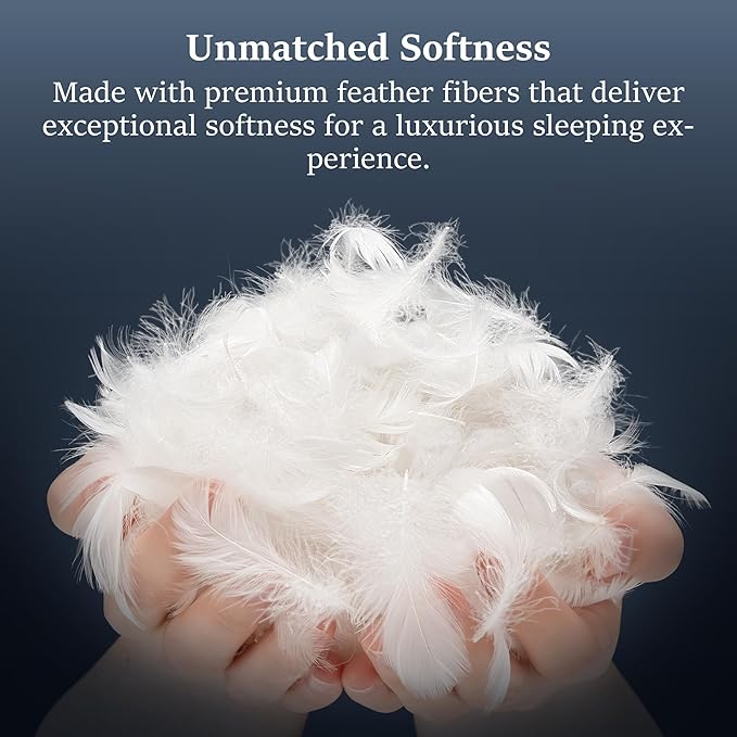 COZSINOOR Goose Feather Pillows Queen Size Set of 2 - Image 4