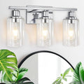 3 Light Vanity Light Fixtures, Polished Chrome Bathroom Wall Sconces, Modern by Apenath
