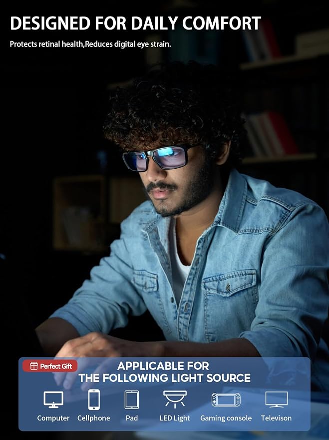 VMJFBJ Blue Light Glasses For Women/Men Computer Reading Gaming Improve Sleep - Image 9