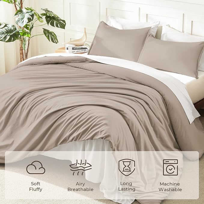 Litanika Light Coffee Oversized King Comforter Set Super King Plus Size - Image 3