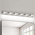 6-Light Nickel Bathroom Vanity Light Over Mirror, LED Vanity Lighting Fixtures by BATHROOMLIGHTINGFIXTURES