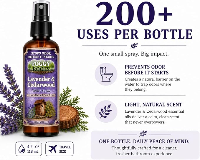 Lavender & Cedarwood Toilet Spray — Stops Odor Before It Starts, Pre-Poop - Image 8