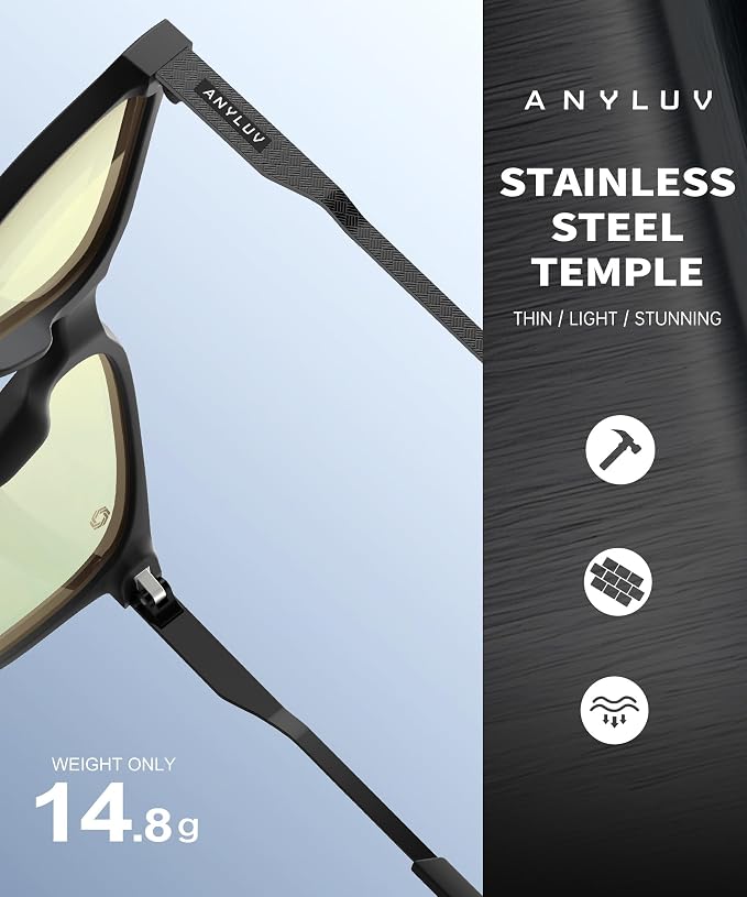 ANYLUV Blue Light Glasses for Men, Lightweight Computer Gaming Glasses - Image 5