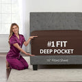 California King Fitted Sheet Deep Pocket – Real 16” Cal King Fitted Sheet Fit by DeaLuxeBedding