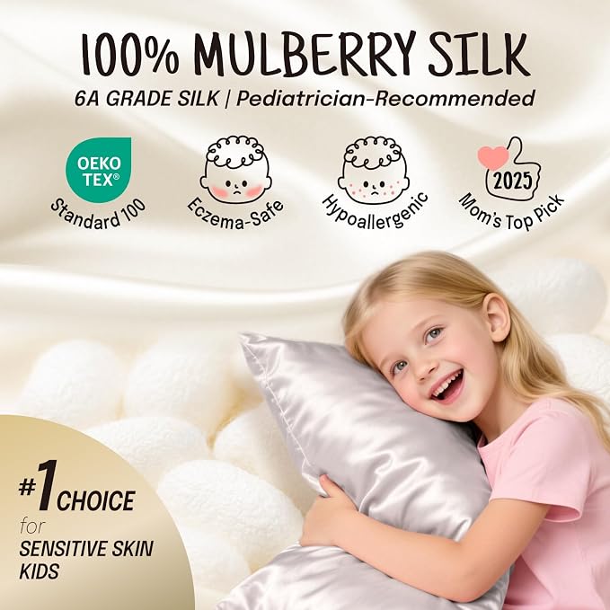 OLESILK 100% Mulberry Silk Toddler Pillowcase - Image 2